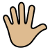 hand with fingers splayed, medium-light skin tone